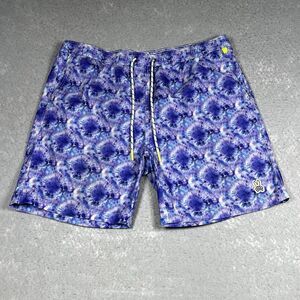 Psycho Bunny Swim Trunks Mens XXL Purple Tie Dye Pockets Lined Inseam 7 in